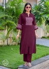Samyaa By Mittoo Viscose Weaving Kurti With Bottom Exporters In India
